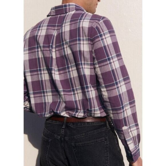 AYR Button Down Shirt Size L NEW The Captain NEW Mens Madras Purple Rain - Picture 2 of 14